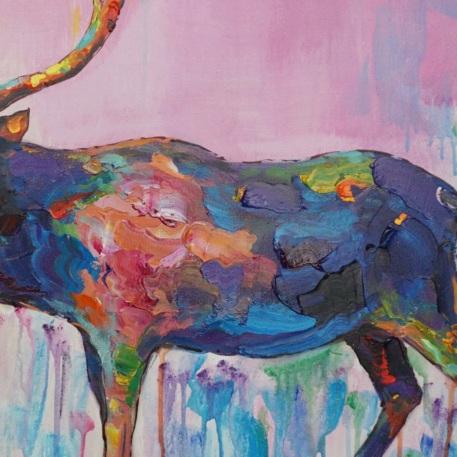 100% handmade Abstract Deer 40x40 Inch (100x100cm)