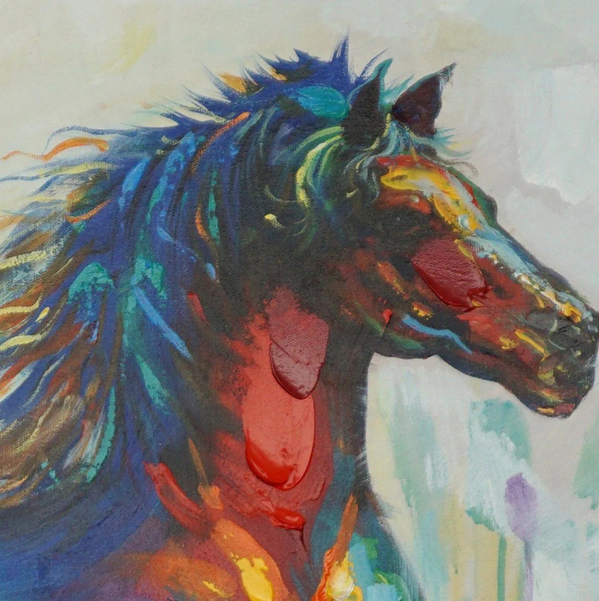 100% handmade Abstract Horse 40x40 Inch (100x100cm)