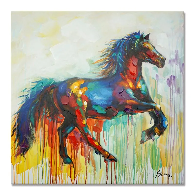 100% handmade Abstract Horse 40x40 Inch (100x100cm)