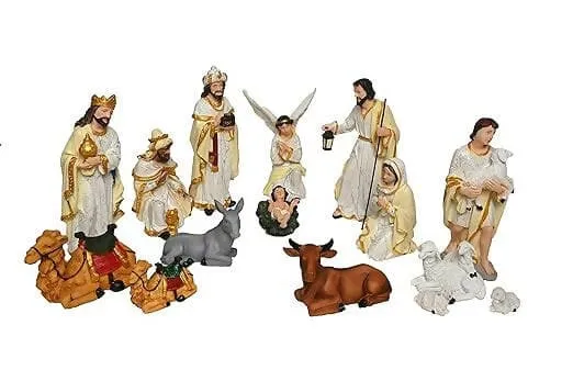 15-Piece Nativity Set - Ideal Christmas Gift and Decor (8 Inch, White)