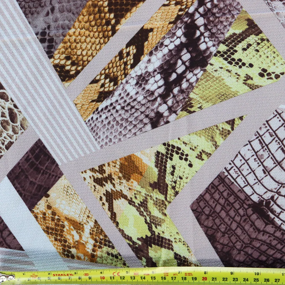 (17C) Abstract Snake Bubble Crepe Fabric