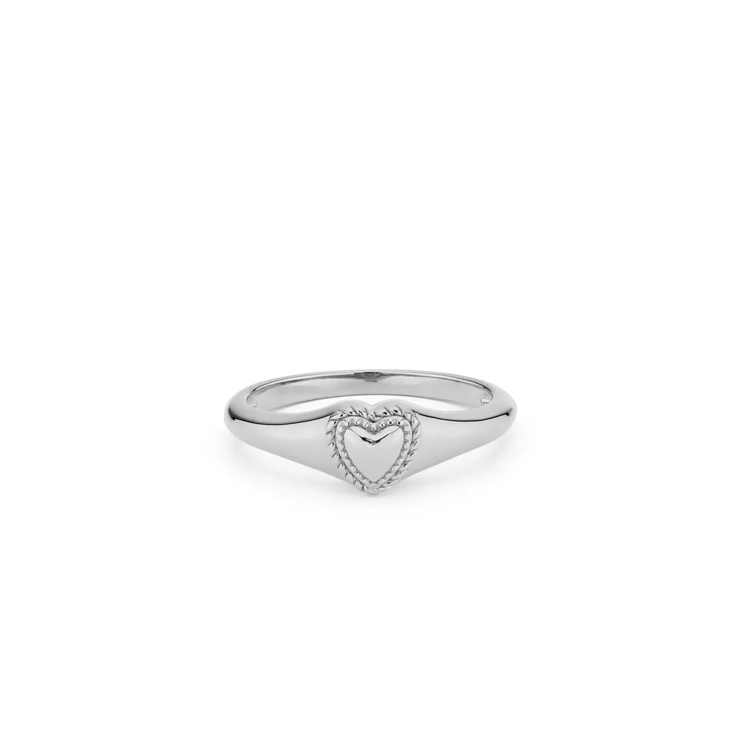 24Kae Structure Heart Ring, Silver