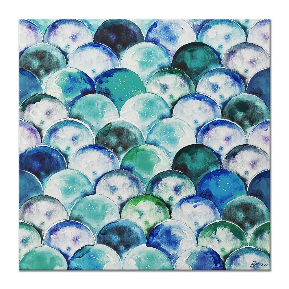 Abstract Blue Bubble 40x40 Inch (100x100cm)