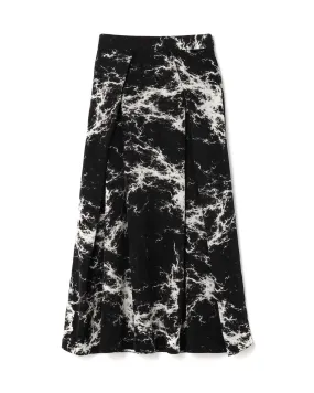 Abstract Print 2-way Folded Waist Skirt