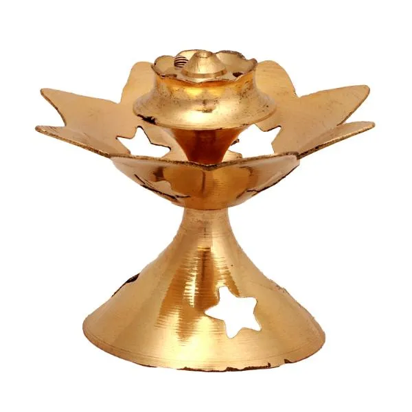 Agarbatti Stand - 1.5 Inches | Star Design Incense Stick Stand/ Agarbatti Holder/ Brass Agarbatti Stand for Pooja