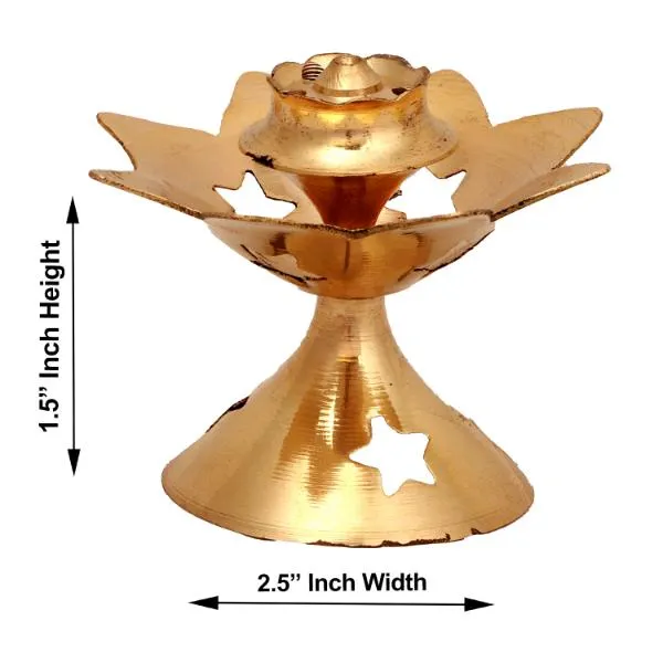 Agarbatti Stand - 1.5 Inches | Star Design Incense Stick Stand/ Agarbatti Holder/ Brass Agarbatti Stand for Pooja