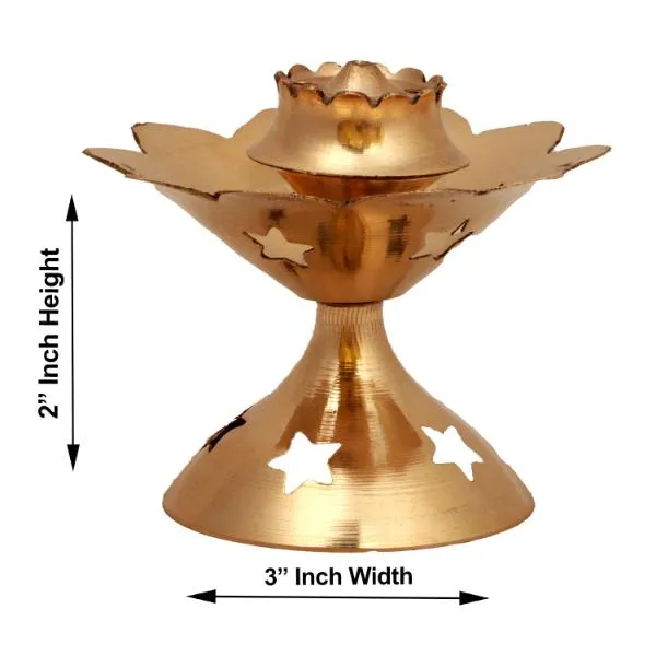 Agarbatti Stand - 2 x 3 Inches | Star Design Incense Stick Stand/ Agarbatti Holder/ Brass Agarbatti Stand for Pooja