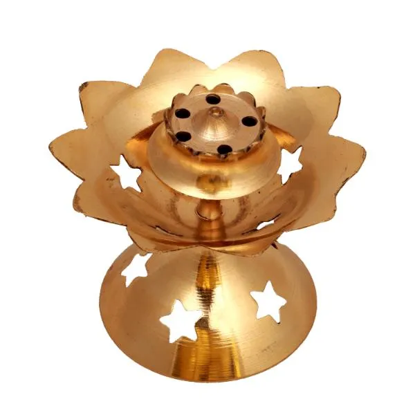 Agarbatti Stand - 2 x 3 Inches | Star Design Incense Stick Stand/ Agarbatti Holder/ Brass Agarbatti Stand for Pooja