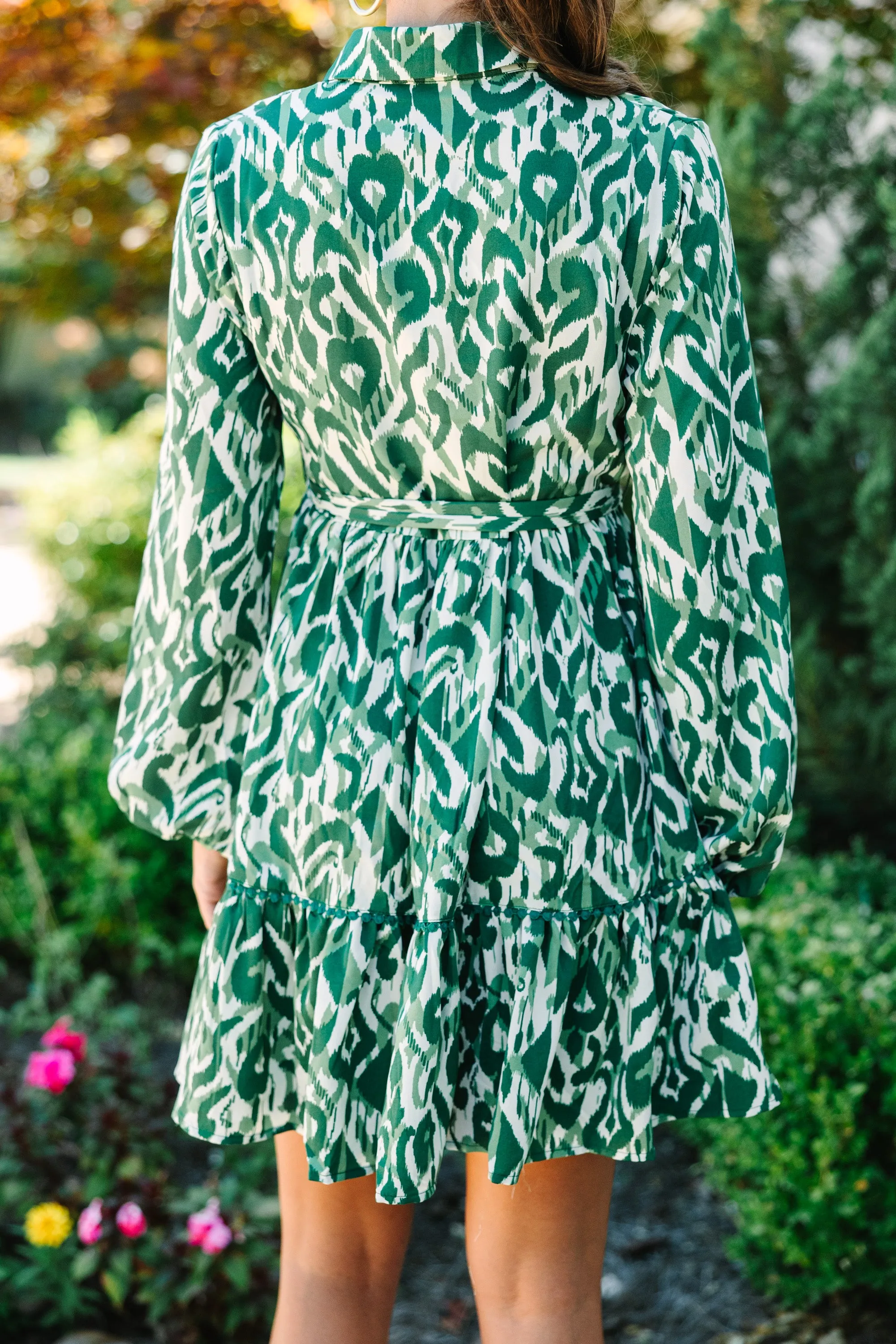 All In Love Green Abstract Dress