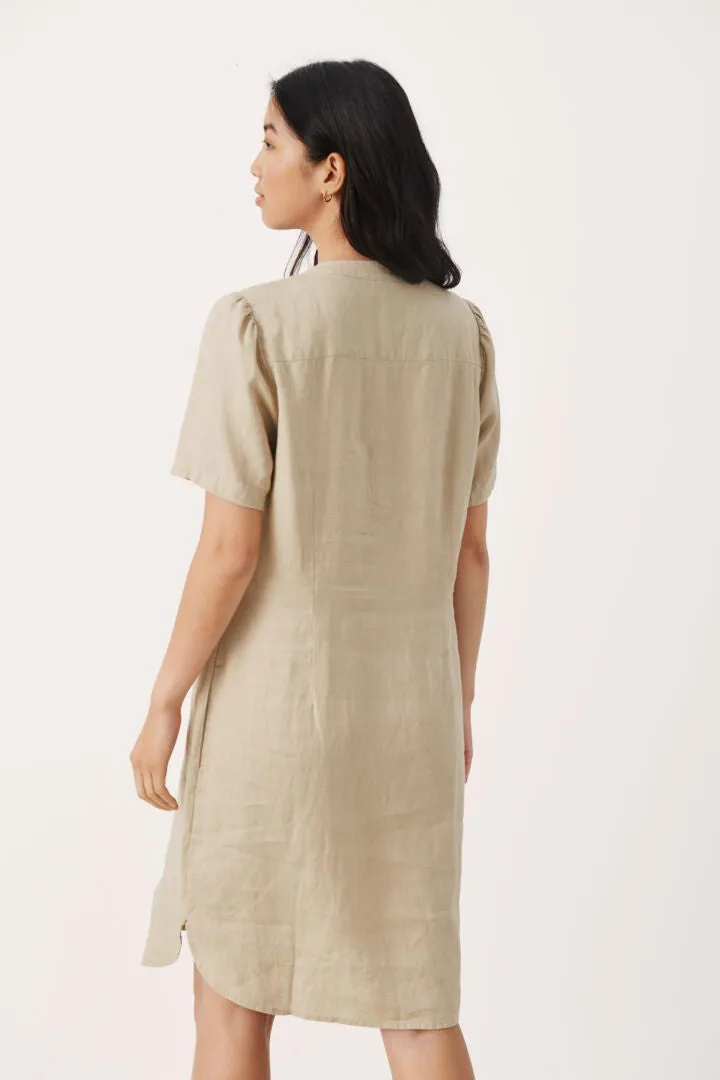 AMINASE LINEN DRESS (WHITE PEPPER) - PART TWO