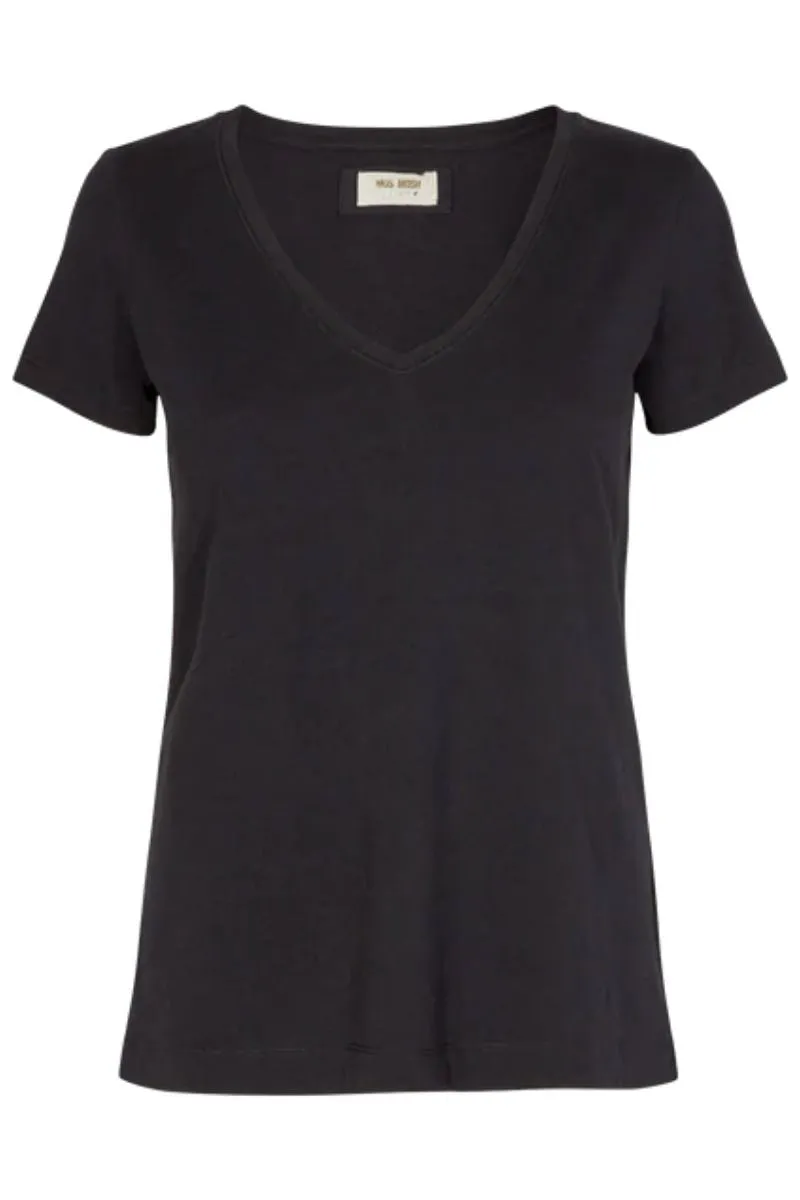 Arden Organic V-SS Tee  | Black | T-Shirt fra Mos Mosh