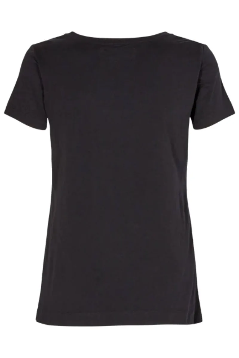 Arden Organic V-SS Tee  | Black | T-Shirt fra Mos Mosh