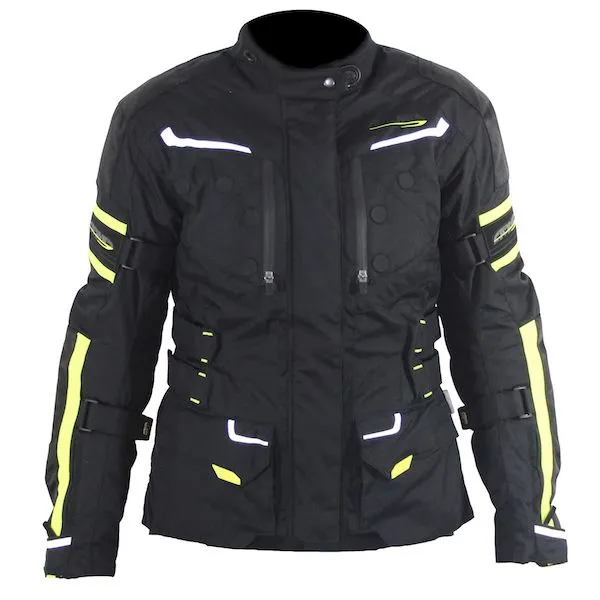 ARMR Kumaji 2 Ladies Waterproof Textile CE Approved Jacket - Black / Fluo Yellow