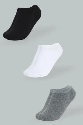 Assorted Plain Sneaker Socks (3-Pack)