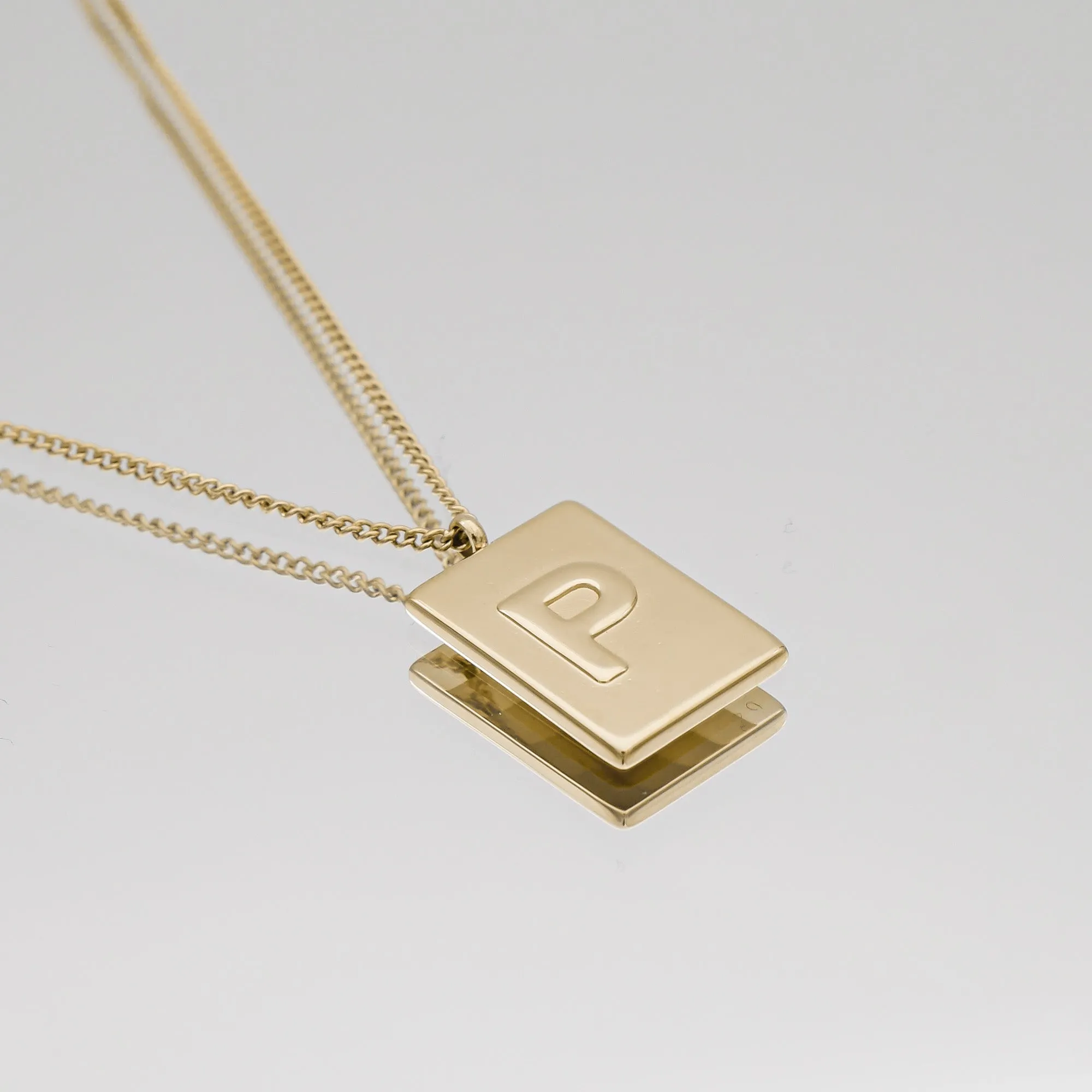 Athena Initial Tablet Necklace