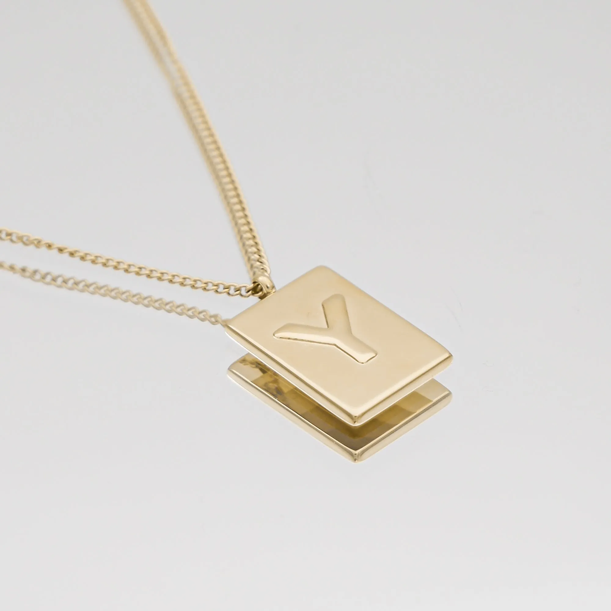 Athena Initial Tablet Necklace