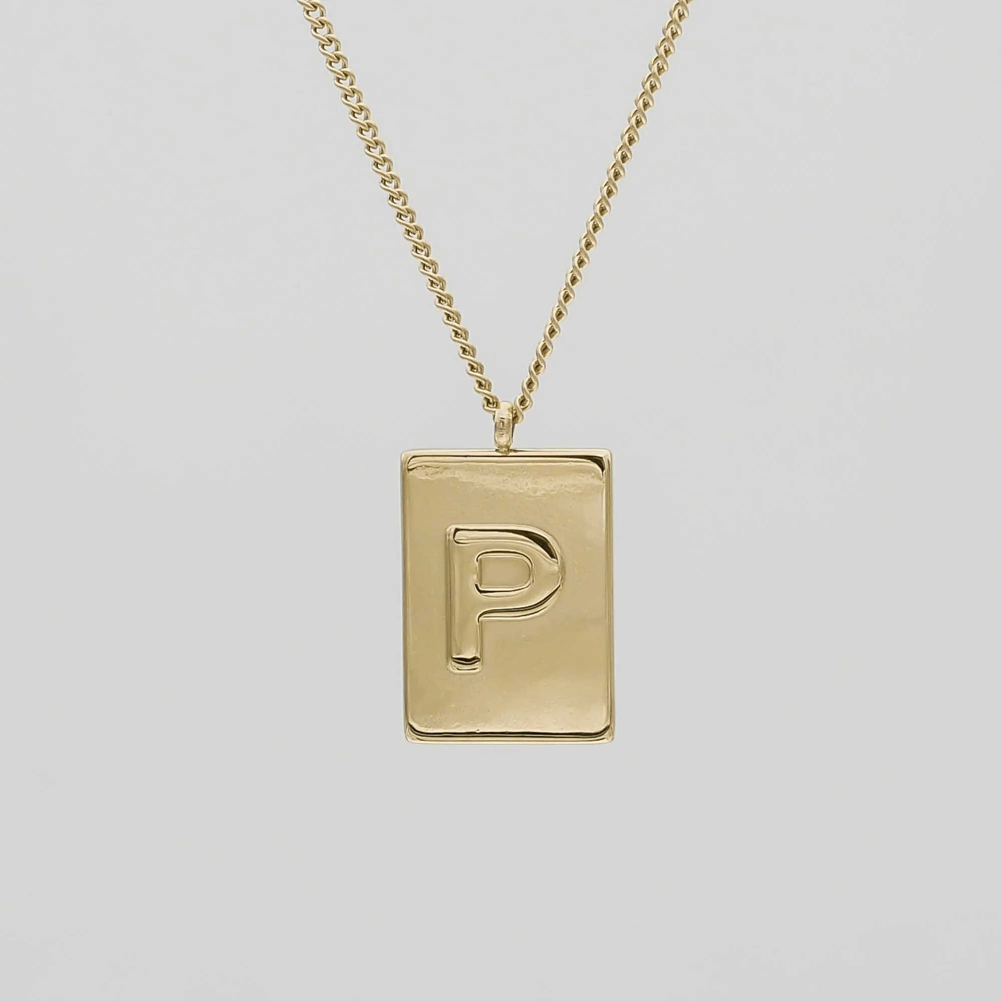 Athena Initial Tablet Necklace