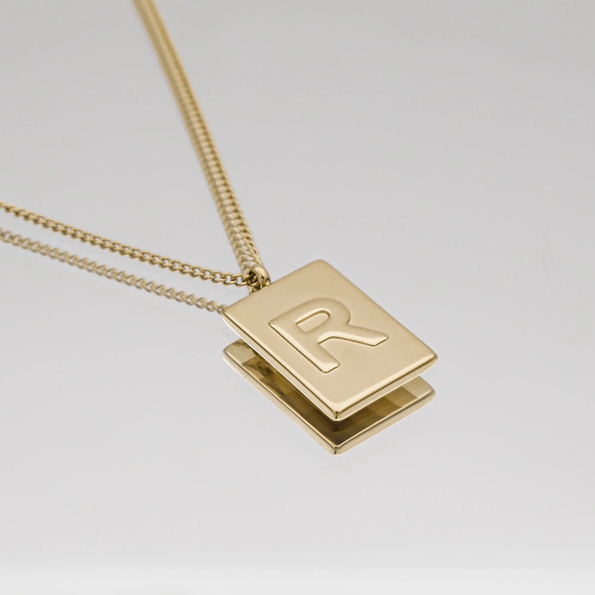 Athena Initial Tablet Necklace