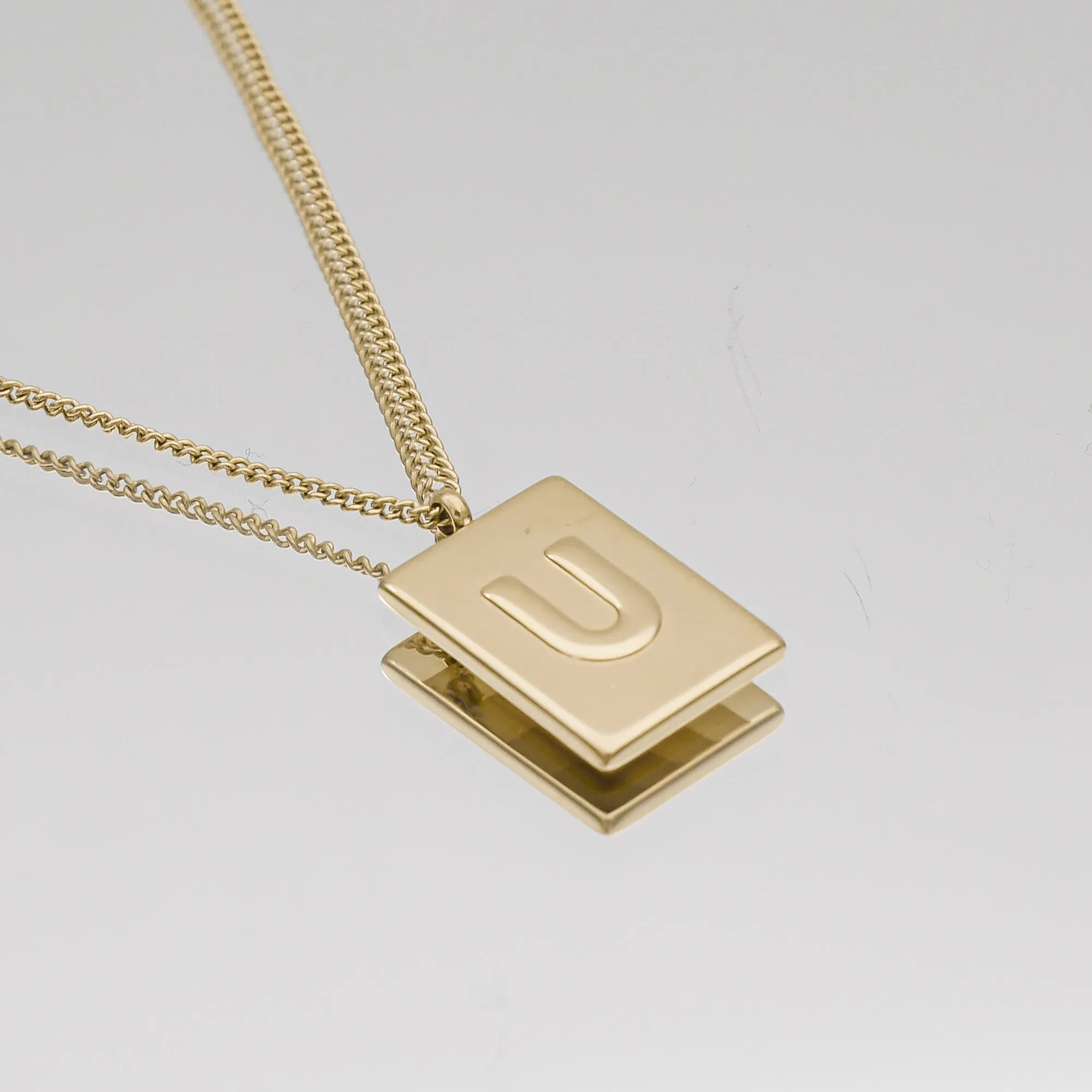 Athena Initial Tablet Necklace