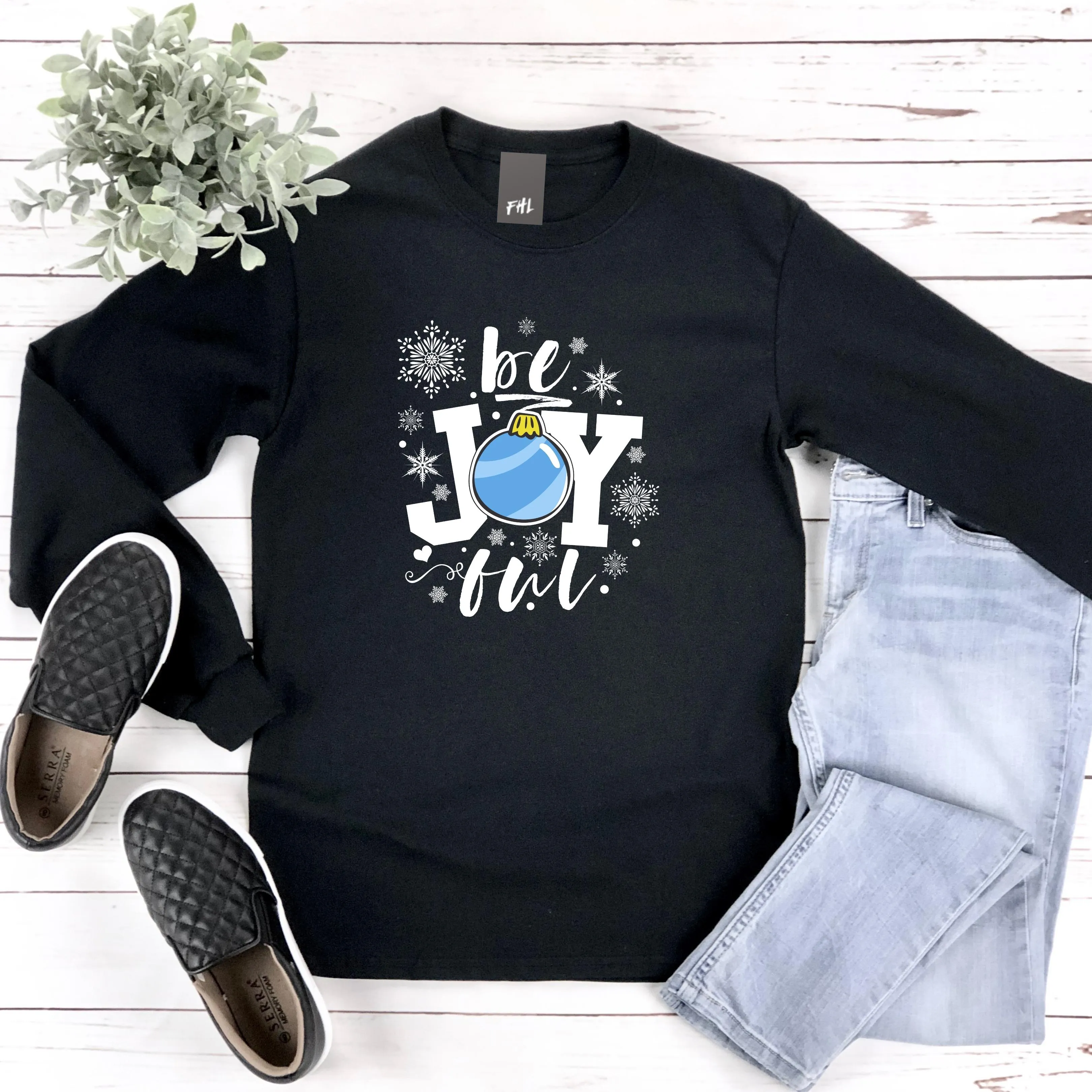 be Joyful Ornament Plus Long Sleeve Shirt - Several Colors Available