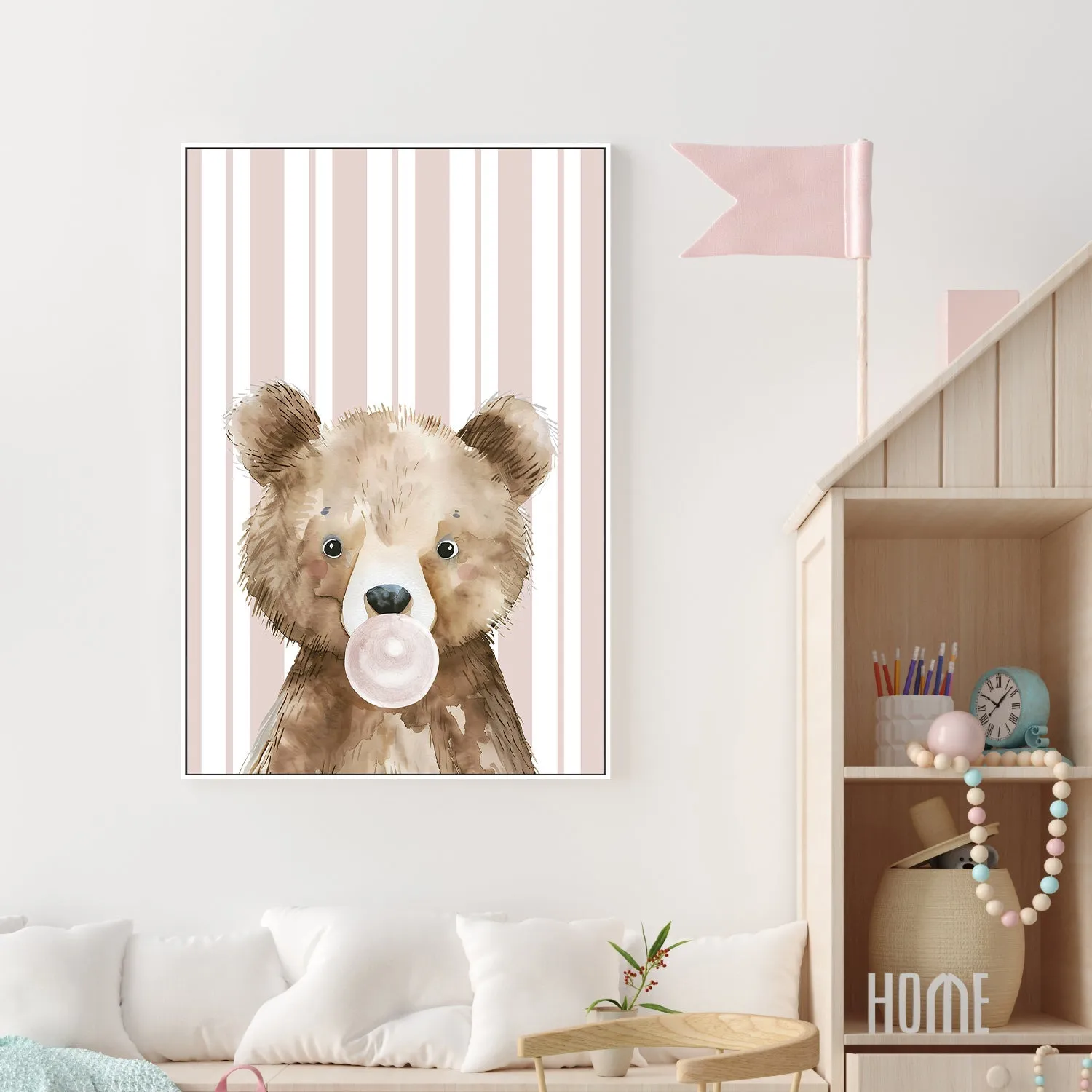 Bear Bubble Gum , By At Viv Home Prints