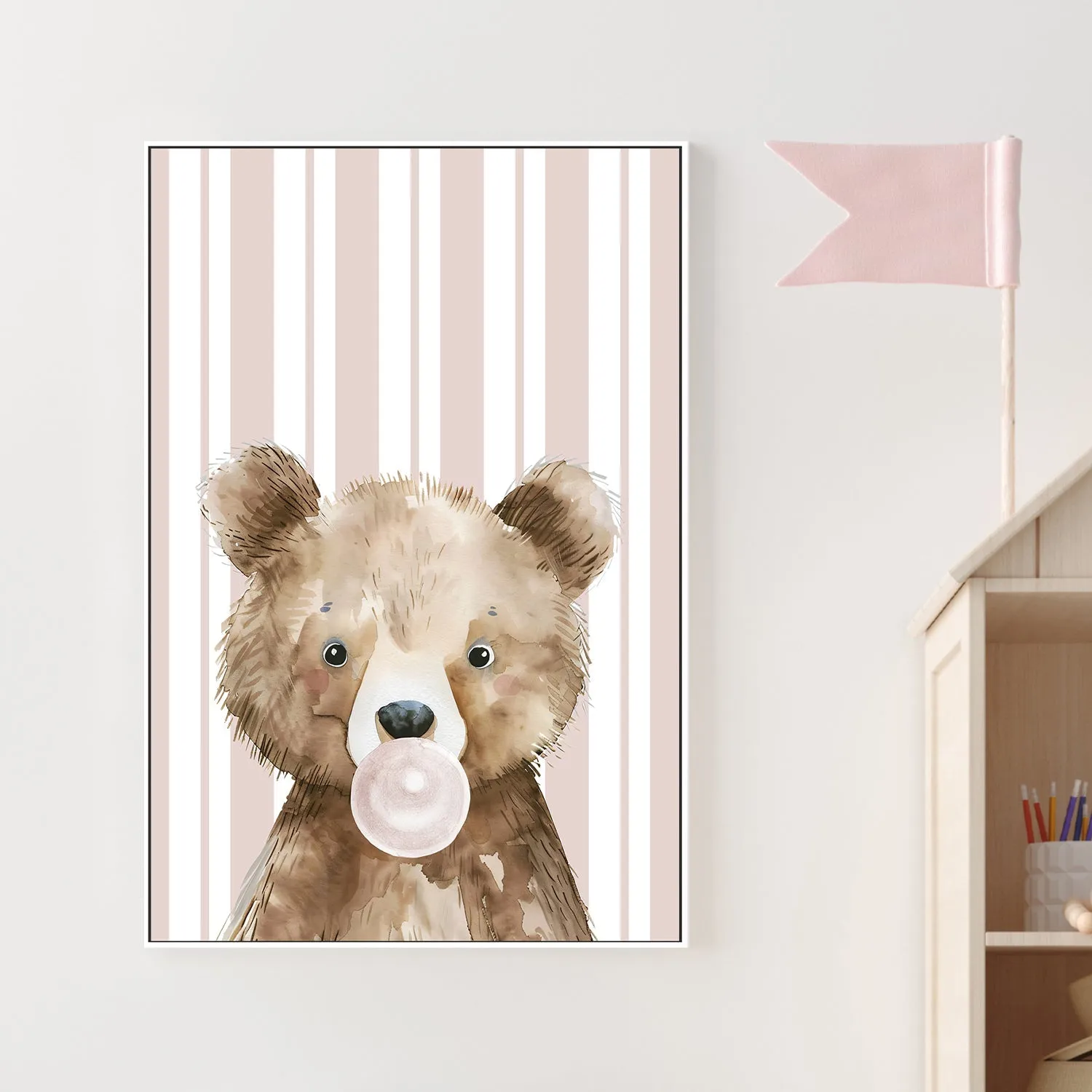 Bear Bubble Gum , By At Viv Home Prints