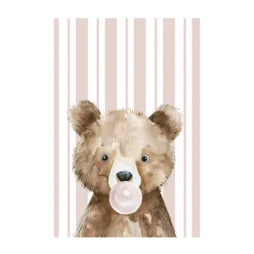 Bear Bubble Gum , By At Viv Home Prints