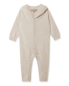 Bear Cashmere Sleepsuit Light Oatmeal Brown