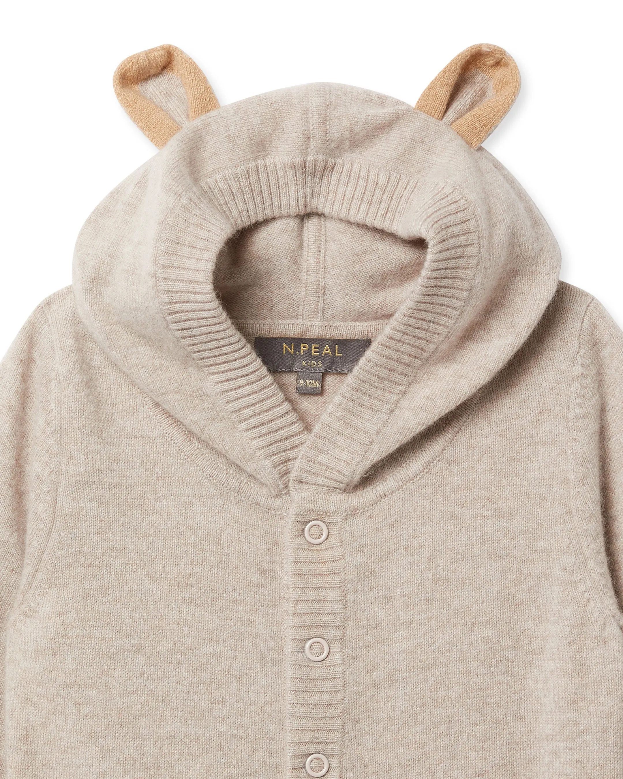 Bear Cashmere Sleepsuit Light Oatmeal Brown