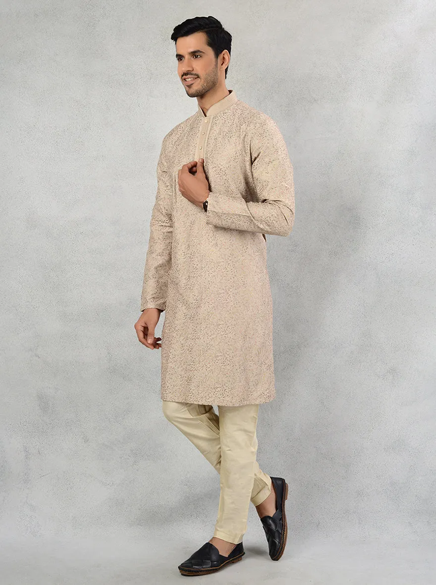 Beige Brown Kurta Pajama | TULA