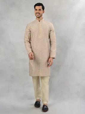 Beige Brown Kurta Pajama | TULA