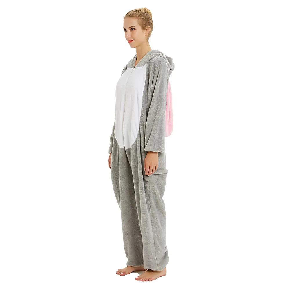 Big-Ear Grey Bunny Adult Onesie