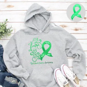 Bile Duct Cancer Awareness Heart Hoodie - Several Colors Available