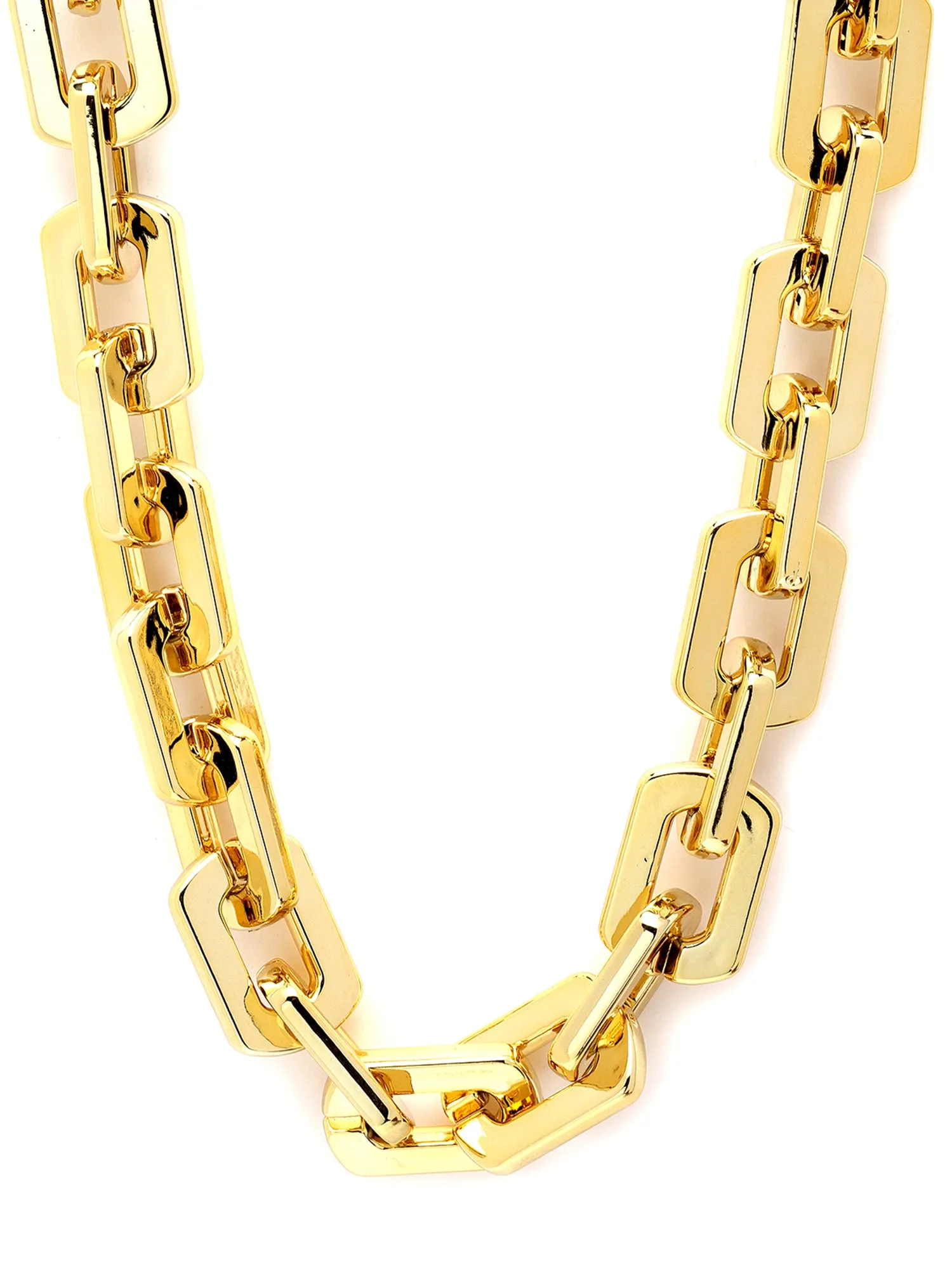 Bohey by KARATCART Big Chunky Gold Western Link Necklace for Women