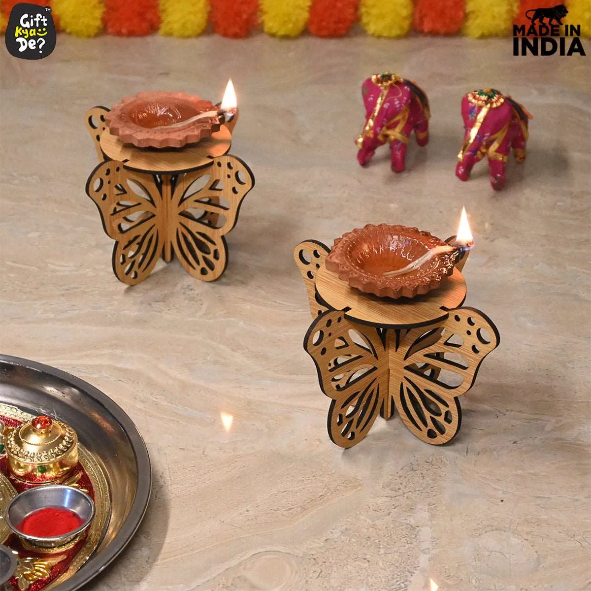 Butterfly Deepak Stand | Diya Stand