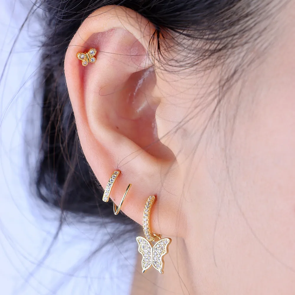 Butterfly Hoop Earring