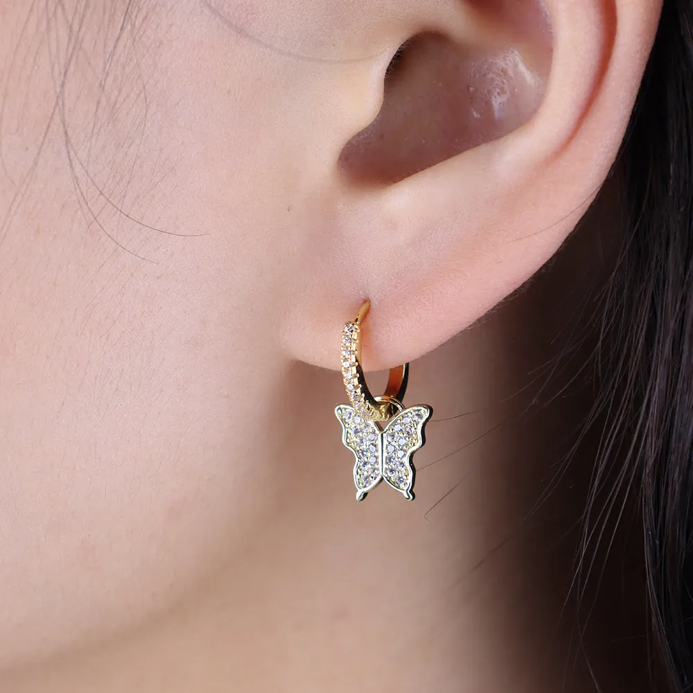 Butterfly Hoop Earring