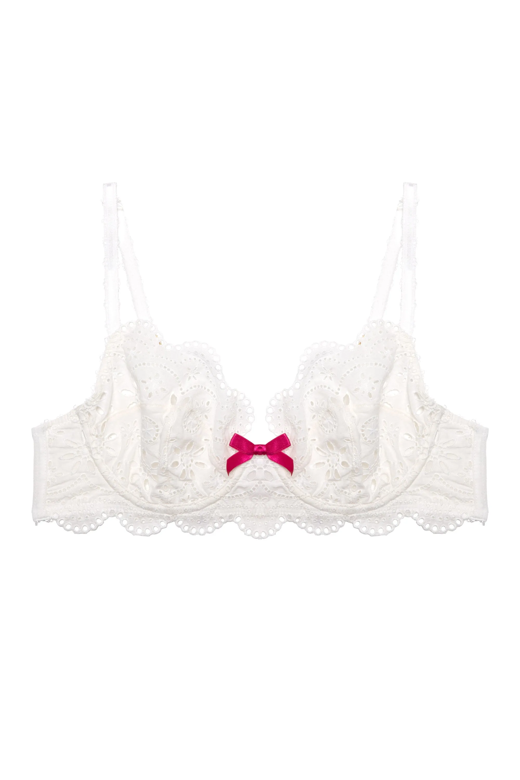 Camille White Broderie Balconette Bra