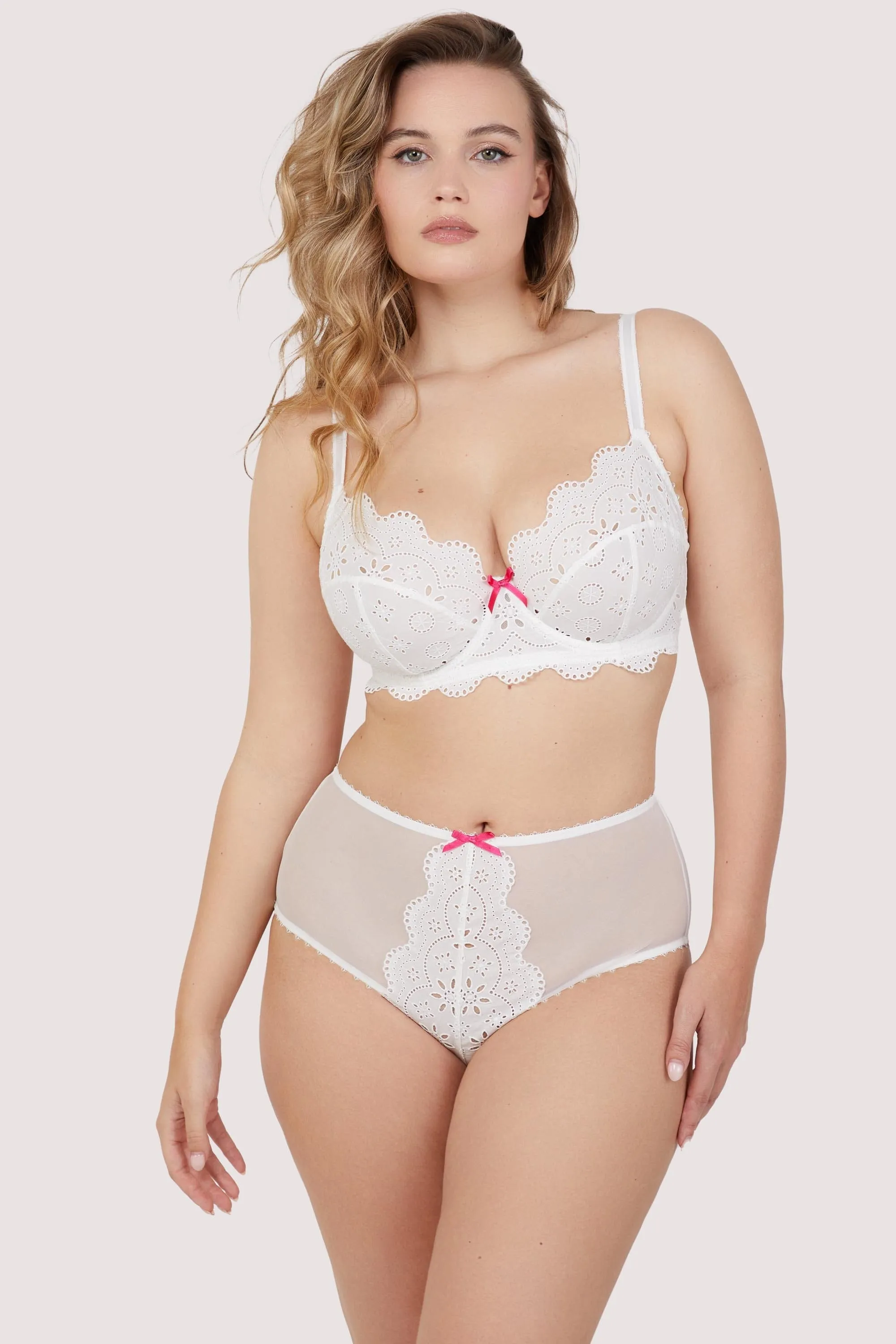 Camille White Broderie High Waisted Brief