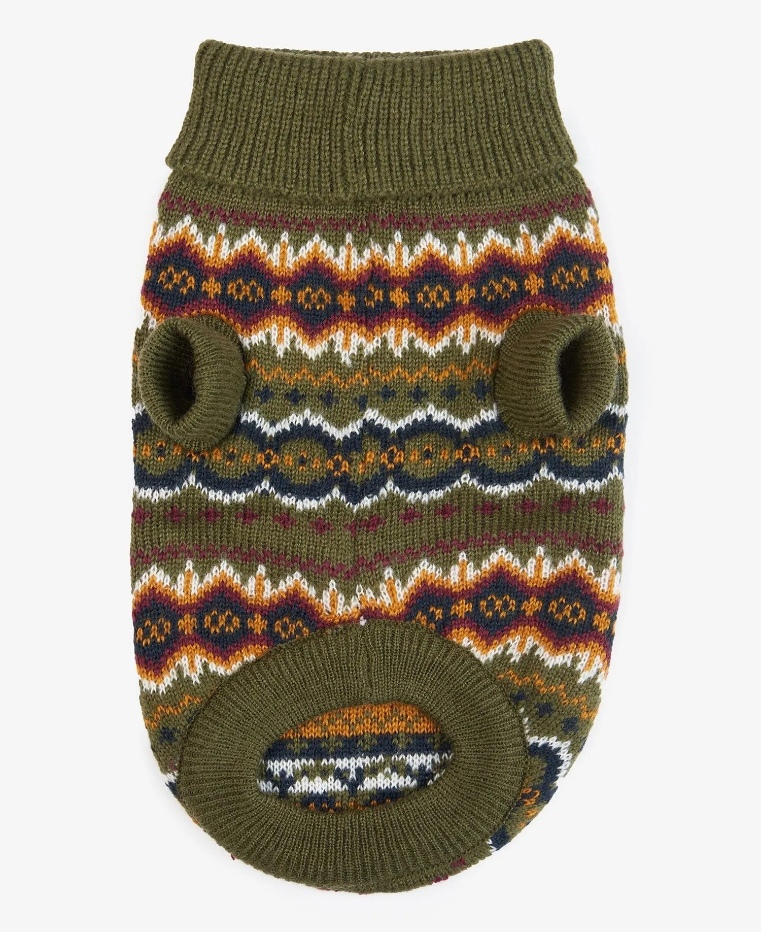 Case Fair Isle Dog Jumper - Olive