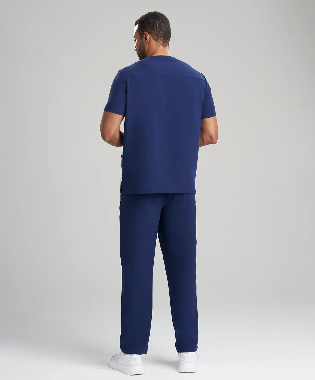 connectRN Mens 3-Pocket V-Neck Scrub Top & Straight Leg Scrub Pants