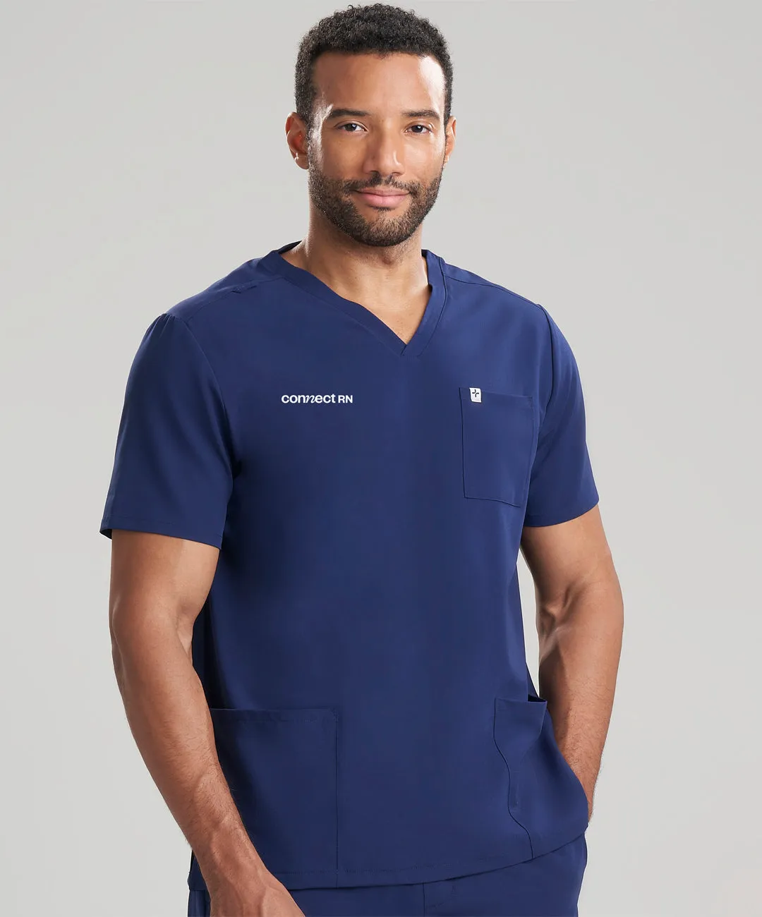 connectRN Mens 3-Pocket V-Neck Scrub Top & Straight Leg Scrub Pants