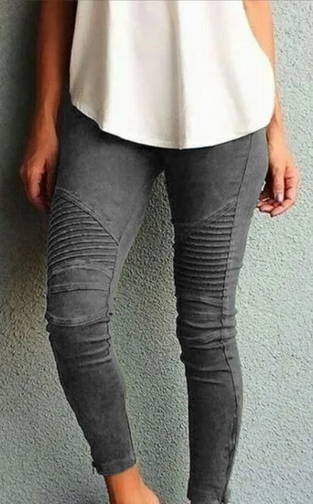 Cool High Waisted Ankle Zipper Skinny Pants Trousers