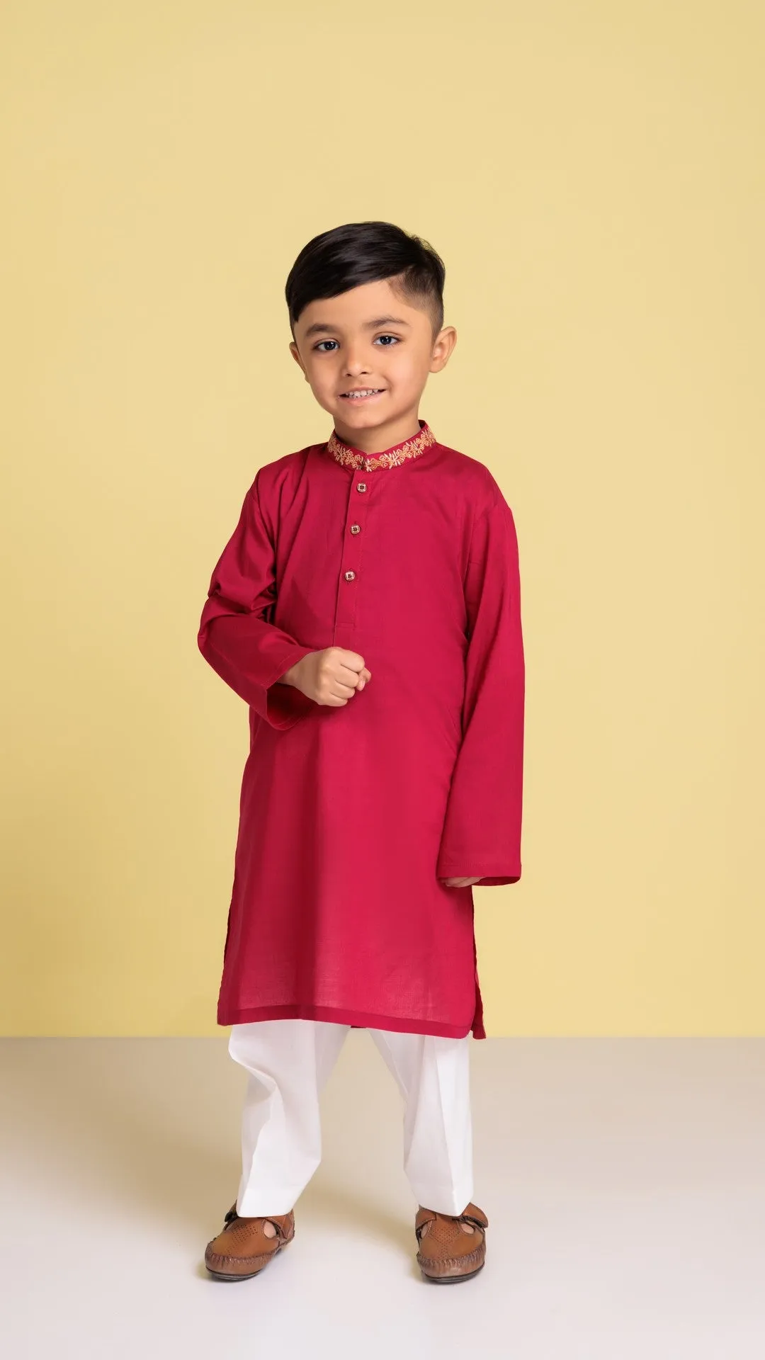 D-RED-KURTA SHALWAR-2 PIECE (BKSS-015) Bin 10