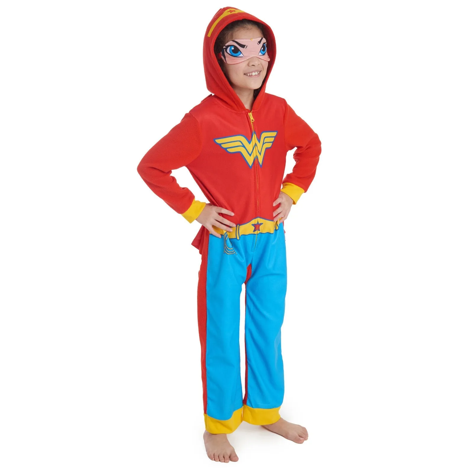 DC Comics Justice League Zip Up Costume Pajama Coverall and Cape