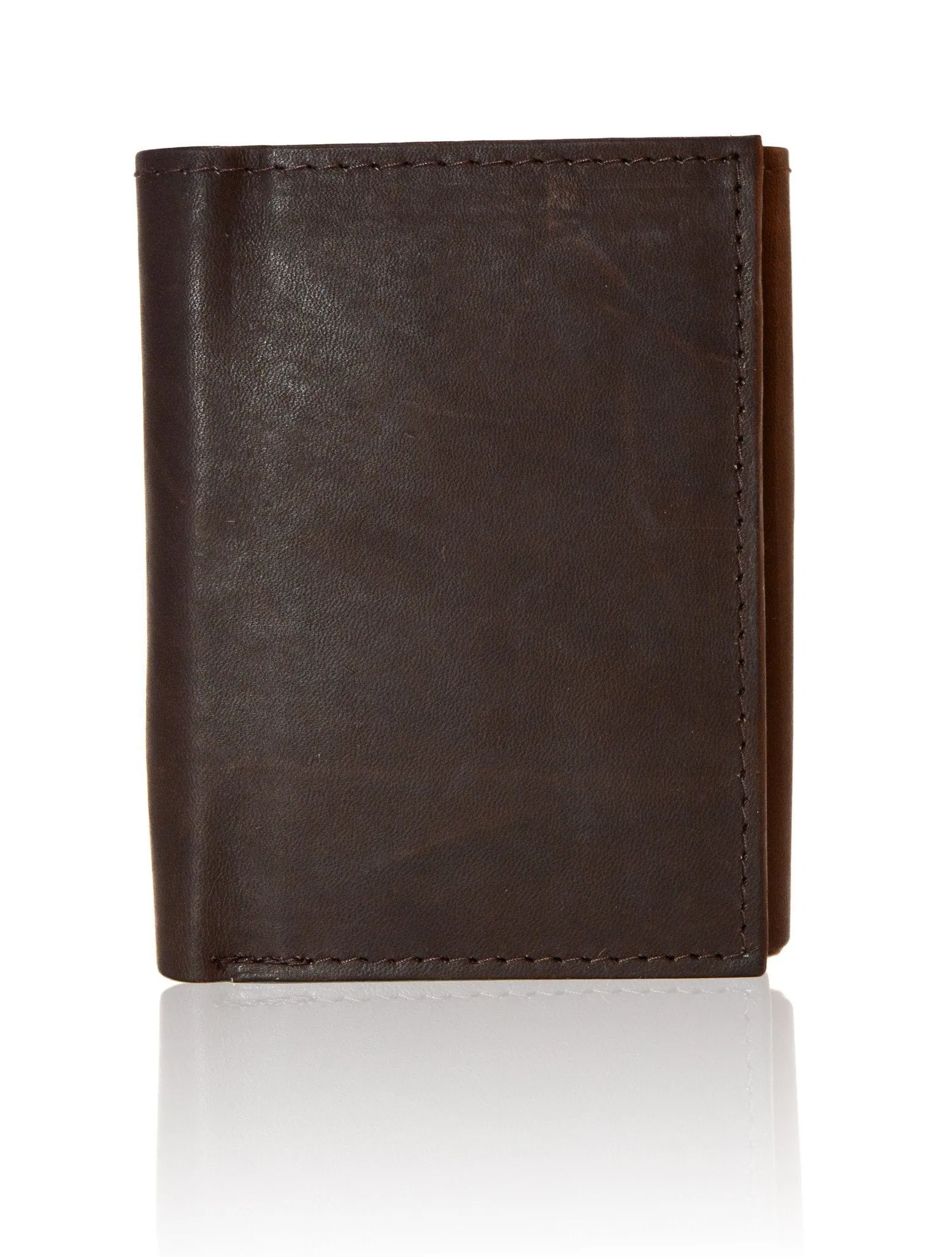 Deluxe Genuine Leather Tri-fold Wallet For Men - Brown