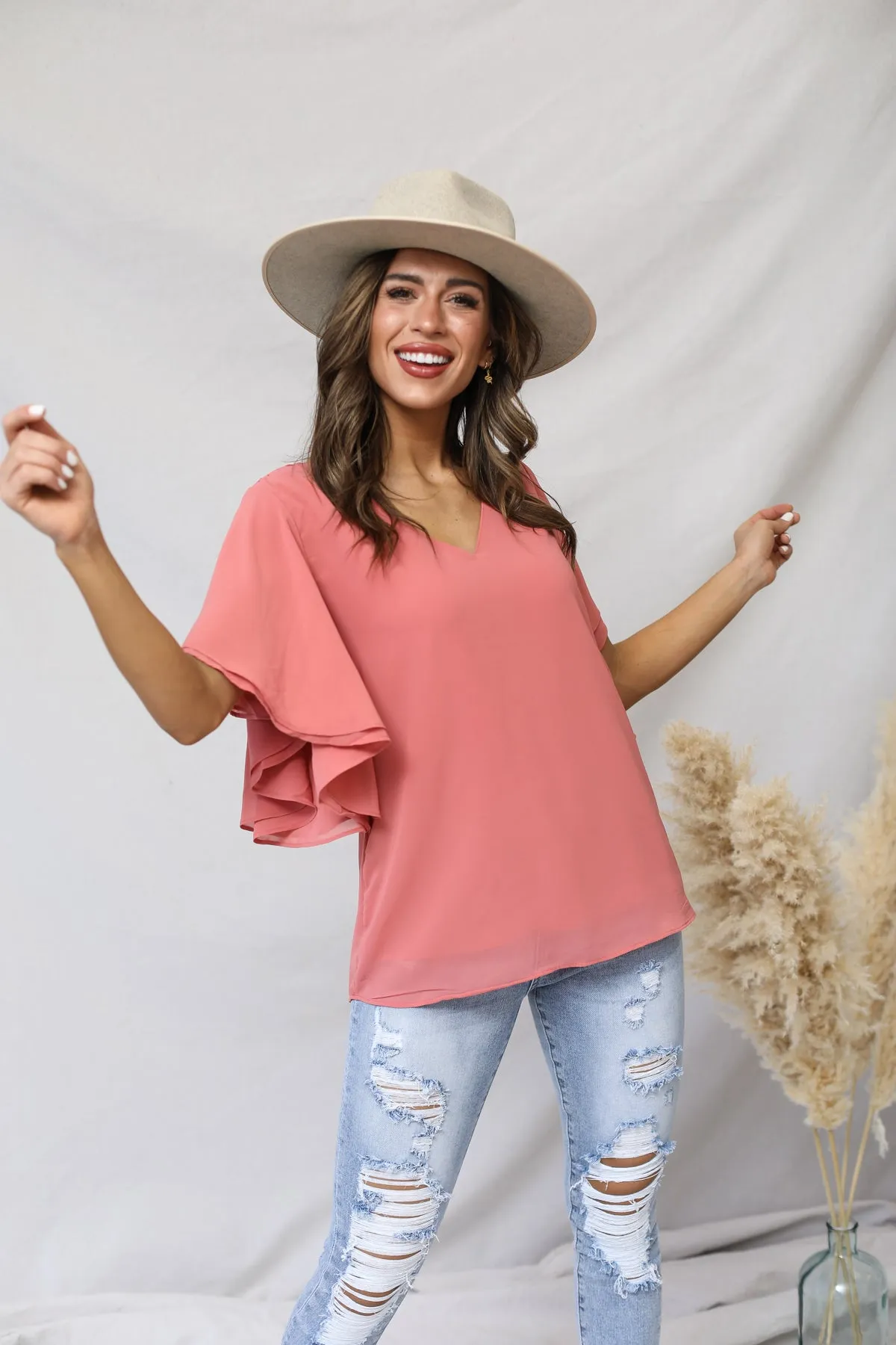 Double Layer Chiffon Top