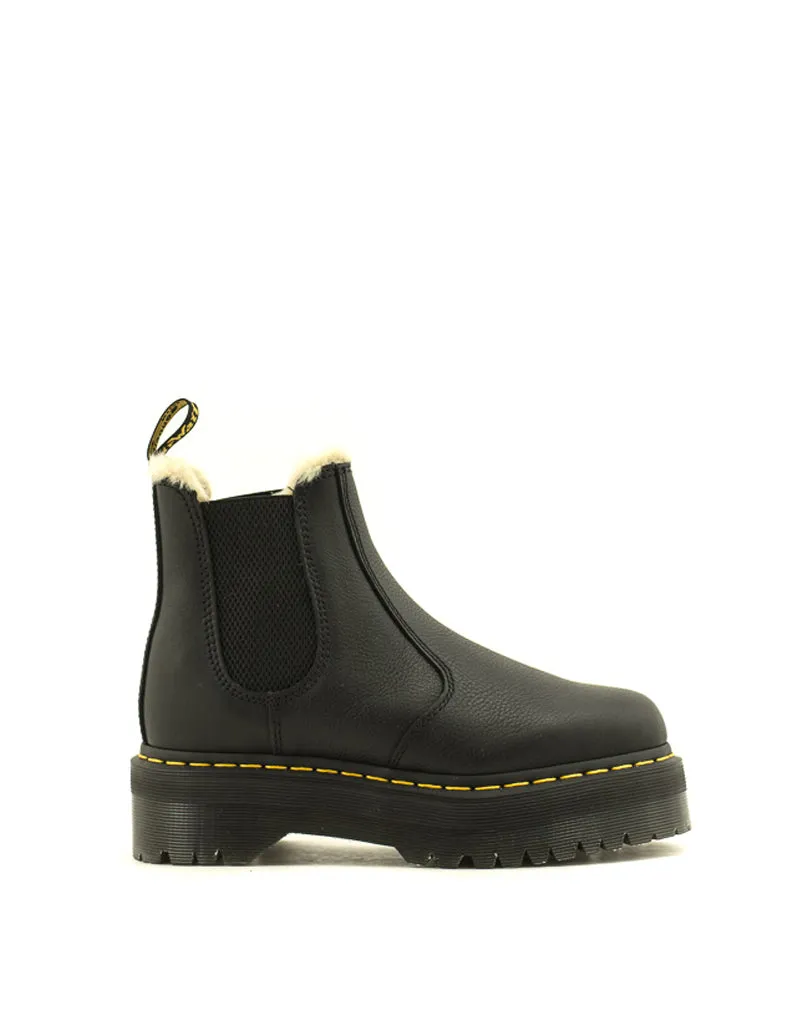 Dr. Martens — 2976 Quad Pisa Faux Fur Lined Platform Chelsea Boots - Black