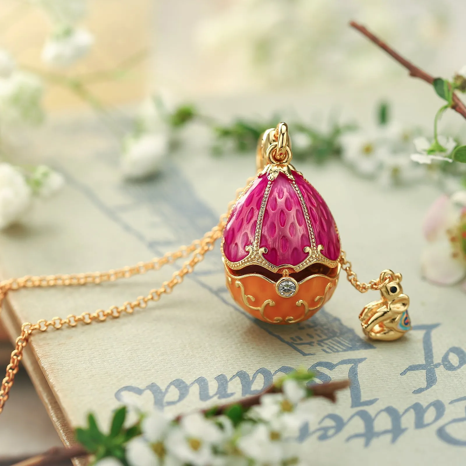 Elephant Egg Locket Necklace