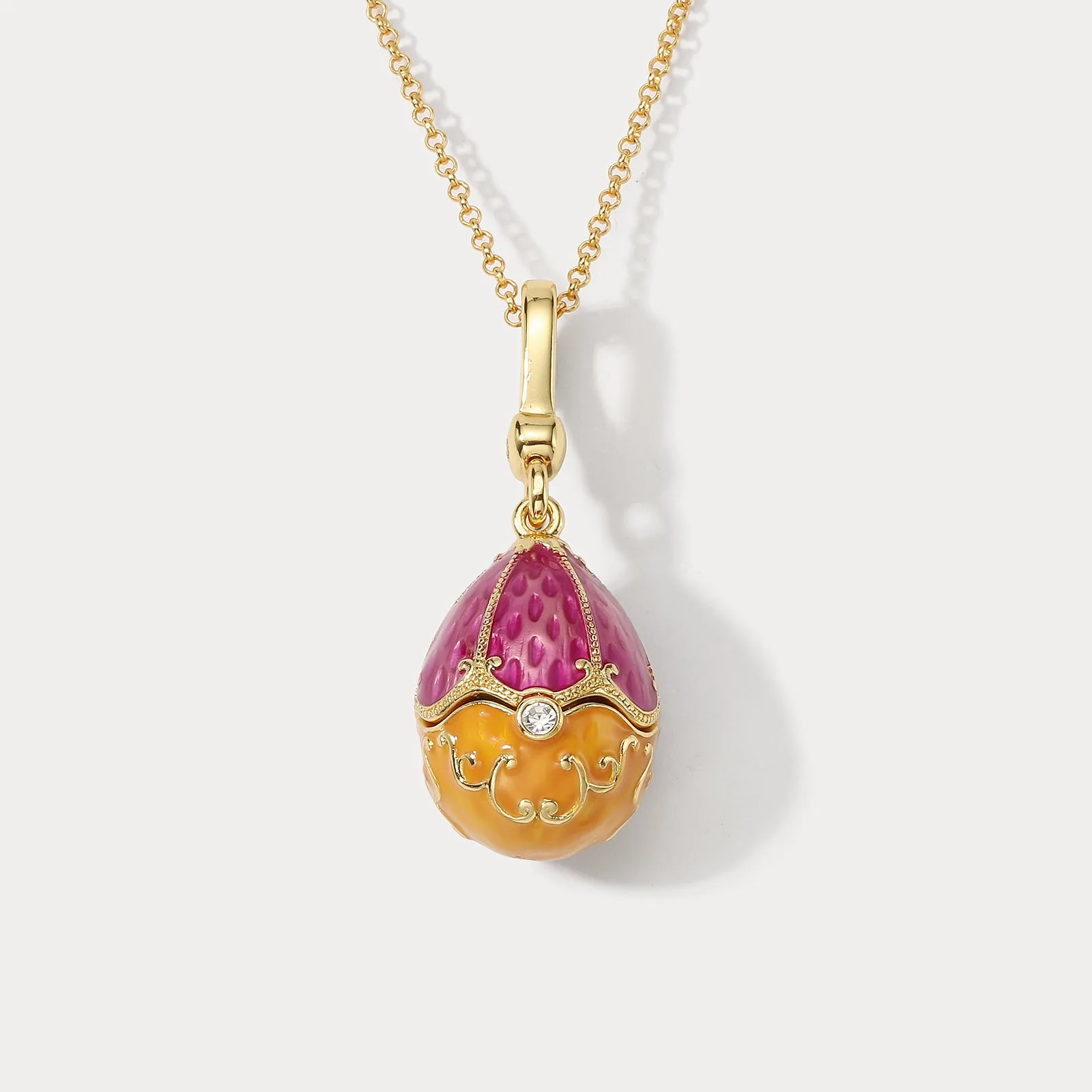 Elephant Egg Locket Necklace